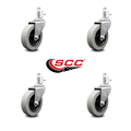 Service Caster 3 Inch Thermoplastic Wheel 7/8 Inch Grip Ring Stem Caster SCC, 4PK SCC-GR05S310-TPRS-71678-4